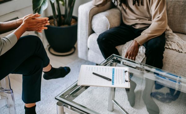 A client and therapist seated together during a one-on-one session
